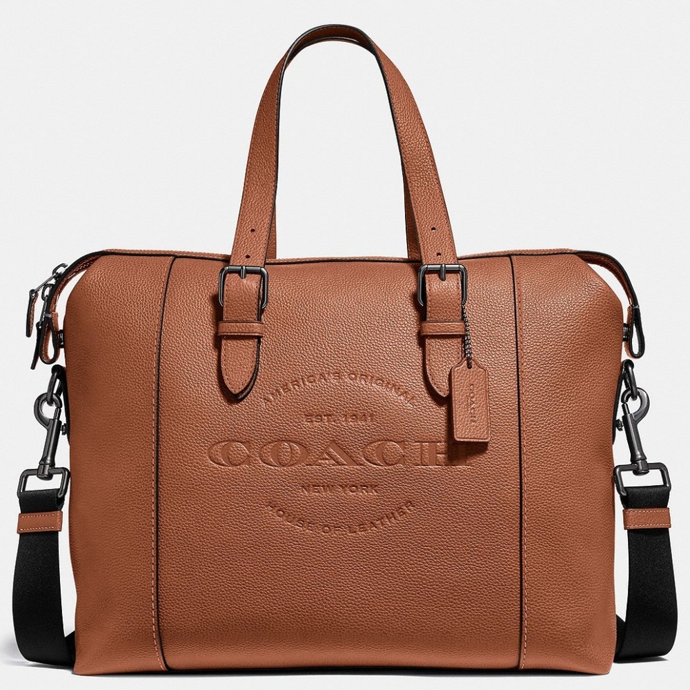 Hudson Brief SADDLE/BLACK ANTIQUE NICKEL